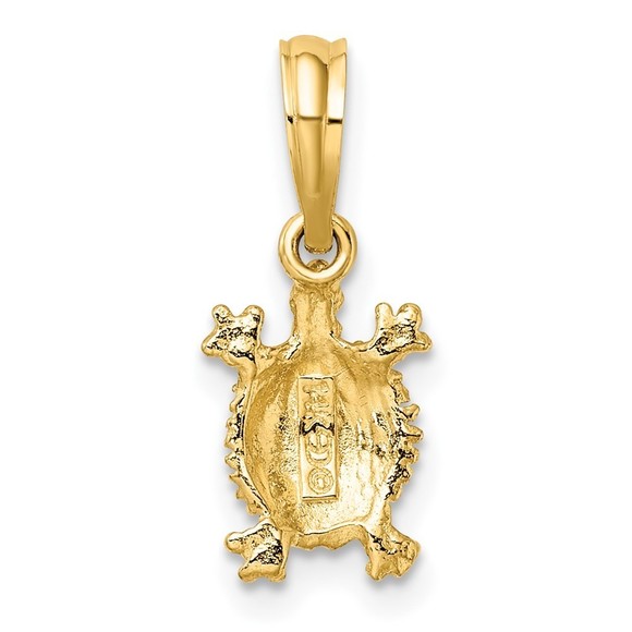 10K Gold 2-D Land Turtle Charm - Picture 3 of 4